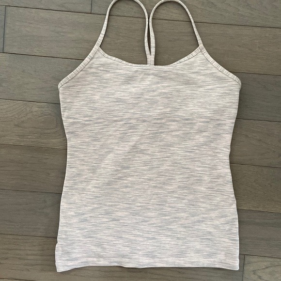 Lululemon Power Y Tank Soft Pink Grey Size 10 - Picture 1 of 4